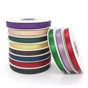 1cm Gold Weft Ribbon Gift Ribbon Flower Gift Box Packaging Bow Accessory Ribbon