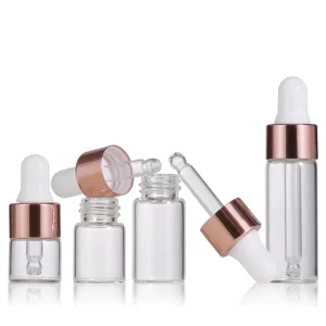 1ml 2ml 3ml 4ml 5ml Clear Mini Small Travel Aluminium Dropper Bottle Sample Vials Essential Oil Glass Bottle