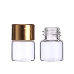 1ml 2ml Amber Clear Small Tubular Glass Vials Bottles with Stopper and Cap