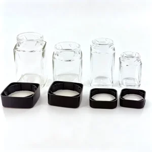 1oz 2oz 3oz 4oz Smell Proof Small Glass Jar Container Child Resistant Packaging Coffee Jar with White Black Glass Lid