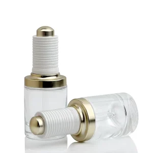 1oz Clear Glass Serum Bottle with Plastic Dropper and Screen Printing for Essential Oil and Skin Care Packaging