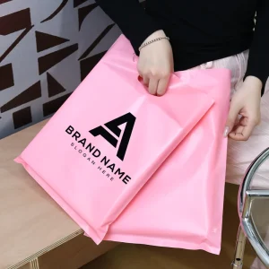 1pc MOQ Custom Logo Frosted Zipper PE Garment Bags Soft Handle Bespoke Packaging Designer T Shirt Luxury Fashion Glasses Watches