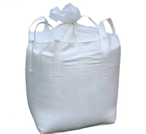 2 Ton Jumbo Bag FIBC PP Bulk Bag White Top Full Open Cross Corner Loop Flat Bottom Discharge 5:1 Safety Factor