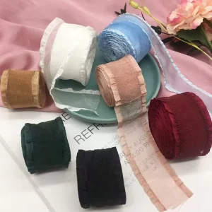 2.5 CM Skirt Edge Ribbon Polyester Wide Edge Chiffon Lace Ribbon Bowknot Hair Accessory Material Ribbon for Craft Material