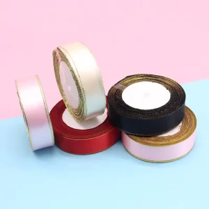 2.5 cm Gold Edge High Quality Ribbon Gift Box Packaging Ribbon Gift Ribbon