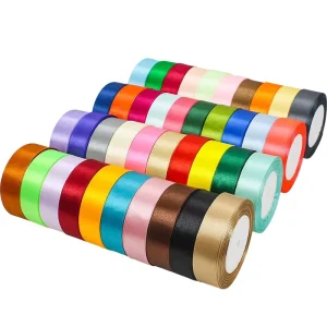 2.5cm Satin Ribbon 25yard roll Garment Gift Packaging Polyester Silk Ribbon