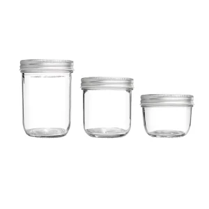 200ml 350ml Clear Empty Glass Food Storage Jam Jar Pickle Mason Glass Jar with Lid for Caviar Honey 4oz 10oz 20 30oz