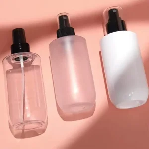 200ml Cosmetics Spray Bottle PET Transparent Frosted White Press Toner Bottle Cosmetics Packaging
