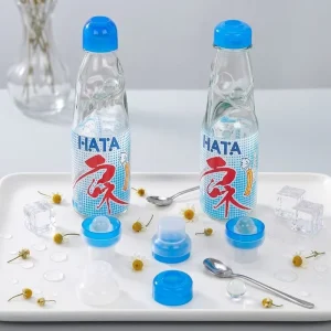 200ml Empty Ramune Glass Bottle Codd Neck Carbonated Drink Soda Beverage Bottle with Marble and Plastic Cap