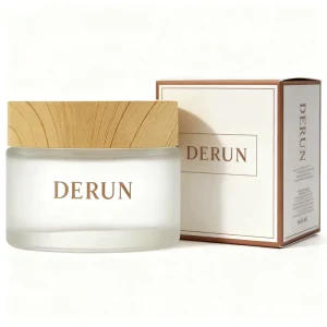 20g 30g 60g 100g Cosmetic Glass Jars with Wood grain Lids Frosted Transparent Cream Glass Jars with Wooden Bamboo Lids