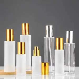 20ml 30ml 40ml 50ml 60ml 80ml 100ml 120ml Gold Perfume Glass Spray Bottle Custom Logo Body Lotion Pump Empty Bottle