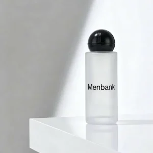 20ml 30ml 40ml Frosted Glass Cosmetic Bottle Flat Shoulder Round Essence Toner Packaging with Spherical Lid