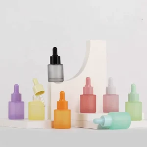 20ml Colorful Flat Shoulder Essential Oil Glass Dropper Bottle Essential Oil Packaging Perfume Bottles