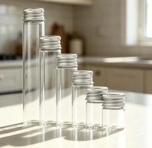 22mm Mini Glass Tube 5ml 10ml 15ml 20ml 25ml 30ml Clear Glass Storage Vial Bottle for Powder Gift