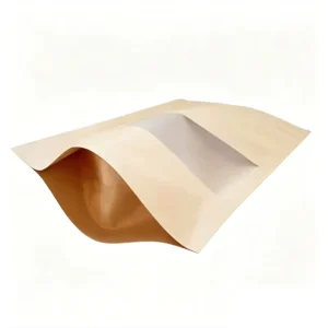 23*33 Custom Food Packaging Stand up Pouch Bag BOPP/Kraft Paper/PE Brown Kraft Paper Bags With Clear Window