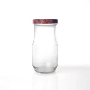 240ml 8oz Clear Glass Fruit Jar with Screen Printing and Tinplate Screw Lid