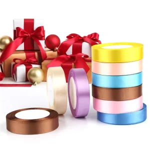 25 Yards Roll 40mm 1.5 Inch Single Face Satin Ribbon Fabric Webbing Decoration Gift Christmas Ribbons