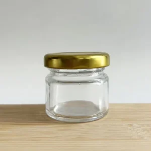 25 ml 30 ml Mini Mason Jar Wedding Craft Herb Spice Jam Candle Tiny Honey Glass Jar With Gold Lid