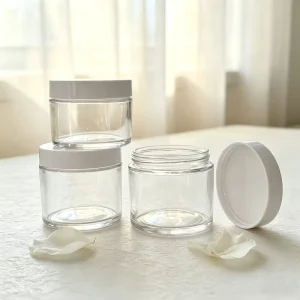 250g Large Wide Mouth Cosmetic Cream Jars 250ml 8oz Empty Thick Clear Transparent Body Butter Glass Jar With Lid