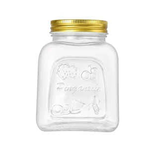 250ml 500ml 750ml Wide Mouth Empty Glass Jars with Screw Cap and Screen Printing for Jam Honey Snacks