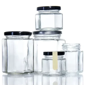 280ml 380ml 500ml Hexagonal Glass Honey Jar Frascos De Vidrio Para Mermeladas Glass Jar