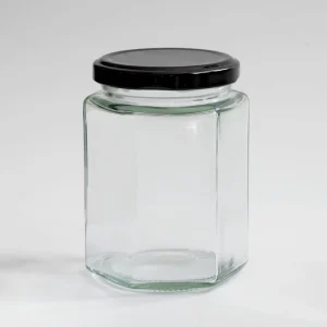 280ml Hexagonal Glass Jam Jar