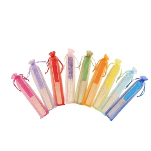 28x6cm in Stock Wedding Fan Bags Organza Gauze with Rope Handle Multiple Colors for Gift Wrapping and Packaging