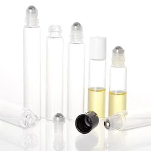 2ml 3ml 5ml 10ml 12ml No Leakage Rollon Glass Essential Oil Vial with Plastic Cap Perfume Oil Roll on Glass Bottle