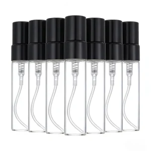 2ml 3ml 5ml 10ml Reused Mini Portable Cylinder Empty Glass Pump Spray Travelling Perfume Sample Bottles Atomizer With Black Cap