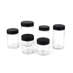 2oz 3oz 4oz 2G 3.5G 5G 7G Clear Glass Child Resistant Jars Dry Flower Packaging Premium Flint Glass Jars with Flush Lids