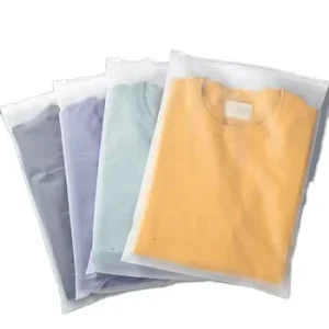 3 Mil Custom Made Frosted Plastic Zipper Bags for Garment Clear Zip Lock Plastic Storage Bag with Vent Holes