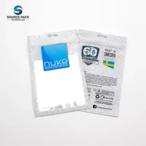 3 Side Seal Anti Static Flat Zipper Bag Accessories Charger Cable Sachet Phone Case Packaging Plastic Pouch with Hanging Hole