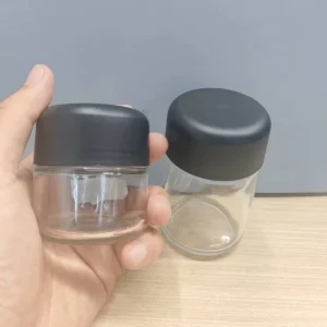 3 oz 6 oz Dome Round Glass Bottle Clear Flower Jar Wax Packaging Pharmacy Child Resistant Container with Childproof Lids