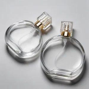 30/50/100ml Bayonet Perfume Transparent Bottle Glass Circle Bottle Press-type Nebulizer Spray Bottle with Pump