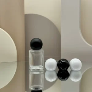 30 ML Custom Logo Unique Shaped Luxury Skincare Glass Bottle with Pump Cap Frost Surface