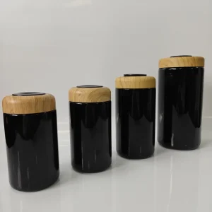 300g 400g 500g 1000g Glass Jars for Honey Bottle With Bamboo like Wood like Plastic Cap 150ml Wide Glass Jar With Lid