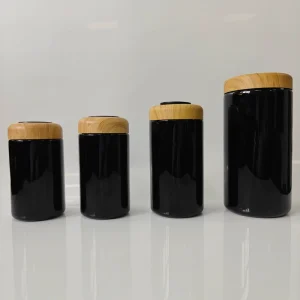 300ml 400ml 500ml 1000ml Glass Jars for Honey Bottle With Bamboo like Wood like Plastic Cap 150ml Wide Glass Jar With Lid