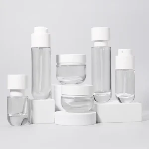 30ML 50ML 100ML 120ML Unique Design Glass Spray Bottle Skin Care Face Cream Glass Jar with Screw Cap Cosmetic Bottle