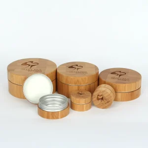30g 50g Eco Aluminum Jar With Bamboo Lid Cosmetic Cream Jars Bamboo Packaging