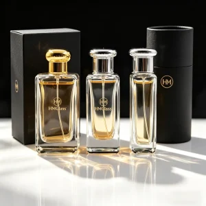 30ml 50ml 100ml Rectangle Perfume Mist Glass Bottles Matte Finish Screen Printing Plastic Lid Customized Gift Box