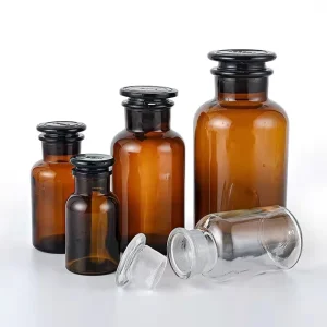 30ml 60ml 125ml 250ml Apothecary Amber Glass Laboratory Storage Jar Reagent Bottle Perfume Essential Oil Bottle