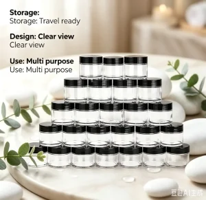 30ml Clear Glass Cosmetic Jar Wide Mouth Plastic Container Cream Lotion Sample Pot Food Grade Packaging in Stock