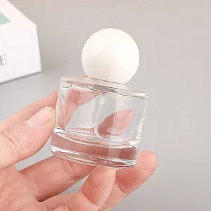 30ml Empty Round Perfume Glass Bottle with White Lids