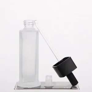 30ml Empty Thick Bottom Slender Glass Essential Oil Bottle with Black or White Plastic Dropper