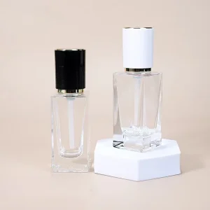 30ml Square Glass Pump Bottle for Liquid Foundation Glass Olive Oil Bottle Skincare Packaging Bottle