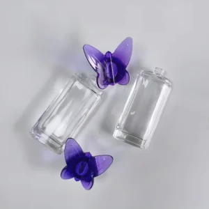30ml Transparent Perfume Glass Bottle Screw Cap with Butterfly Plastic Bottle Cap