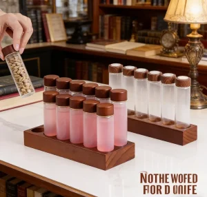 30mm High Borosilicate Transparent Airtight Jar Test Tube Glass Bottle With Bamboo Lid Wishing Bottle 15ml-110ml Food Storage