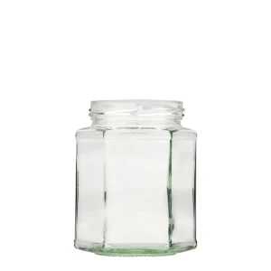 324ml Hexagonal Glass Jar Twist off (TO 66)