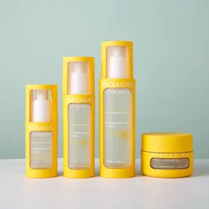 35-120 ml Matte Plastic PET Cosmetic Packaging Bottle Pump Screen Printed Transparent Inner Yellow Outer Versatile Size Bottles