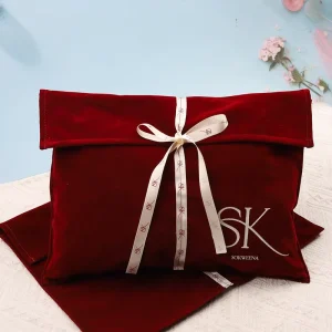 35x25cm Velvet Jewelry Envelope Gift Bags Dust Bag With Bow Ribbon for Rings Wedding Favors Guests Candy Wig